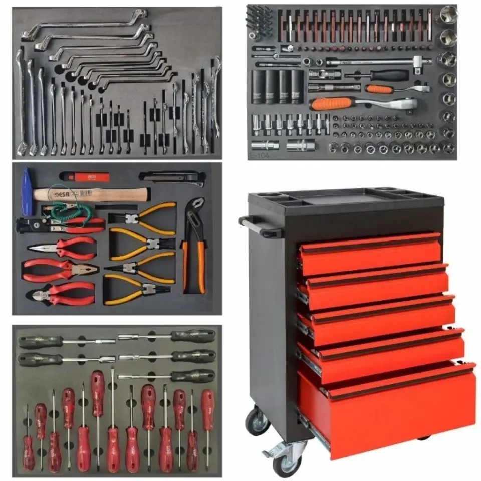 Sena Raf 5 Çekmeceli 205 Parça Dolu Takım Arabası