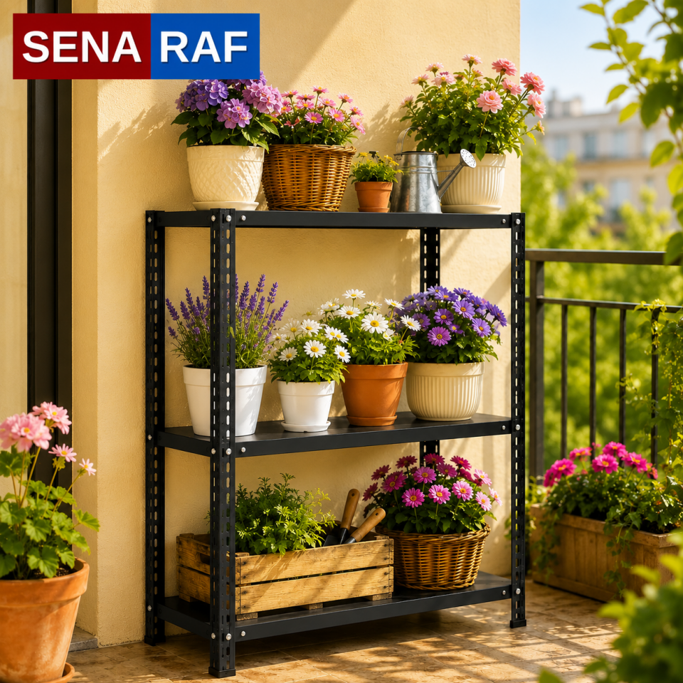 Sena Raf 3 Katlı Renkli Dekoratif Metal Raf