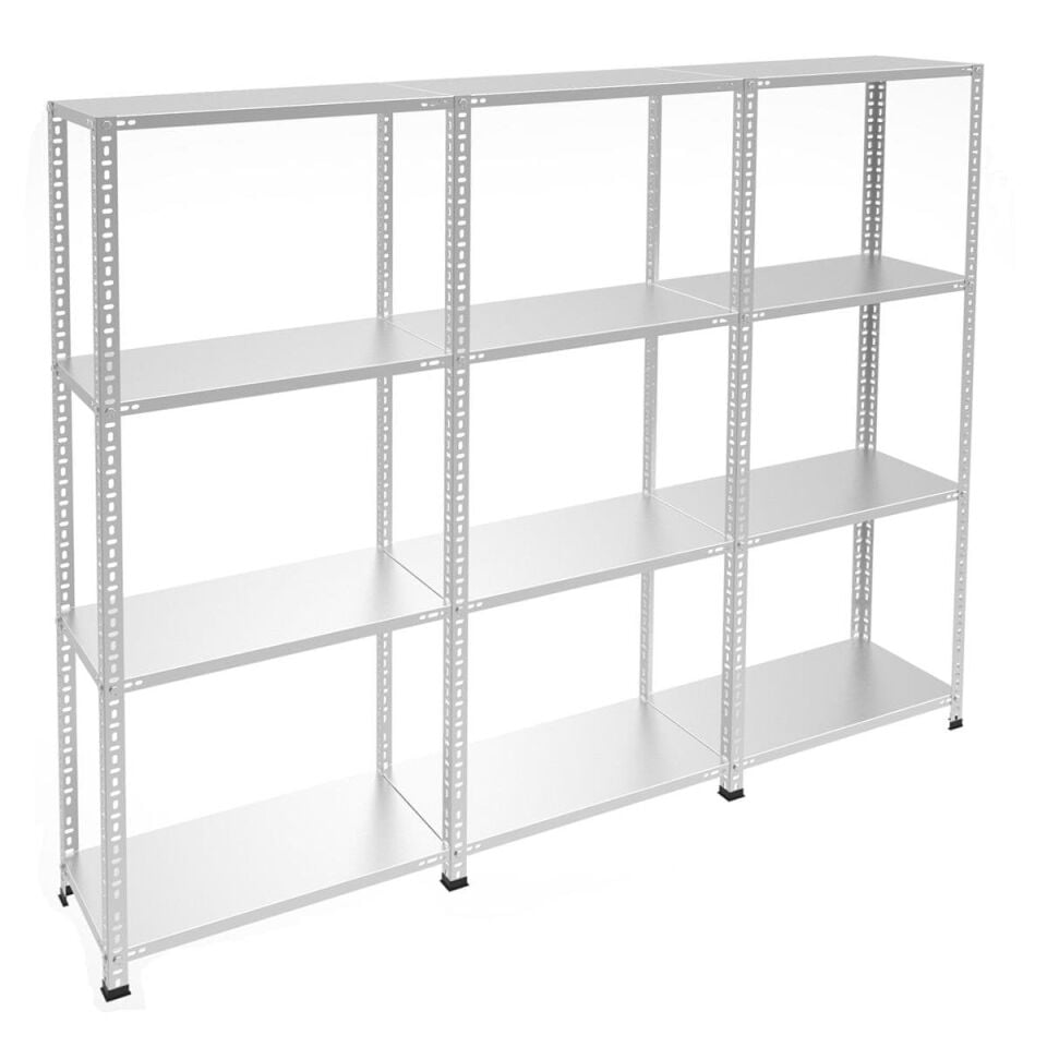 Sena Raf 4 Katlı 3'lü Galvaniz Çelik Raf