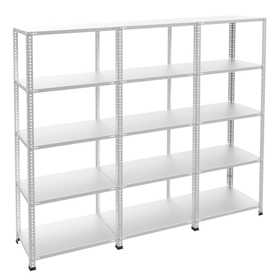 Sena Raf 5 Katlı 3'lü Galvaniz Çelik Raf