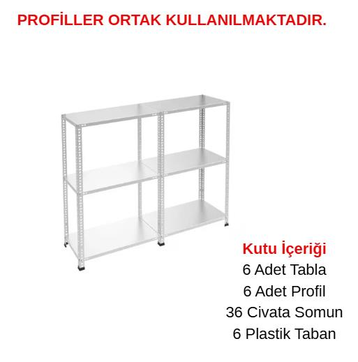 Sena Raf 3 Katlı Duble Galvaniz Çelik Raf