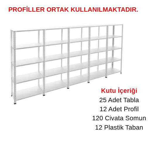 Sena Raf 5 Katlı 5'li Galvaniz Çelik Raf