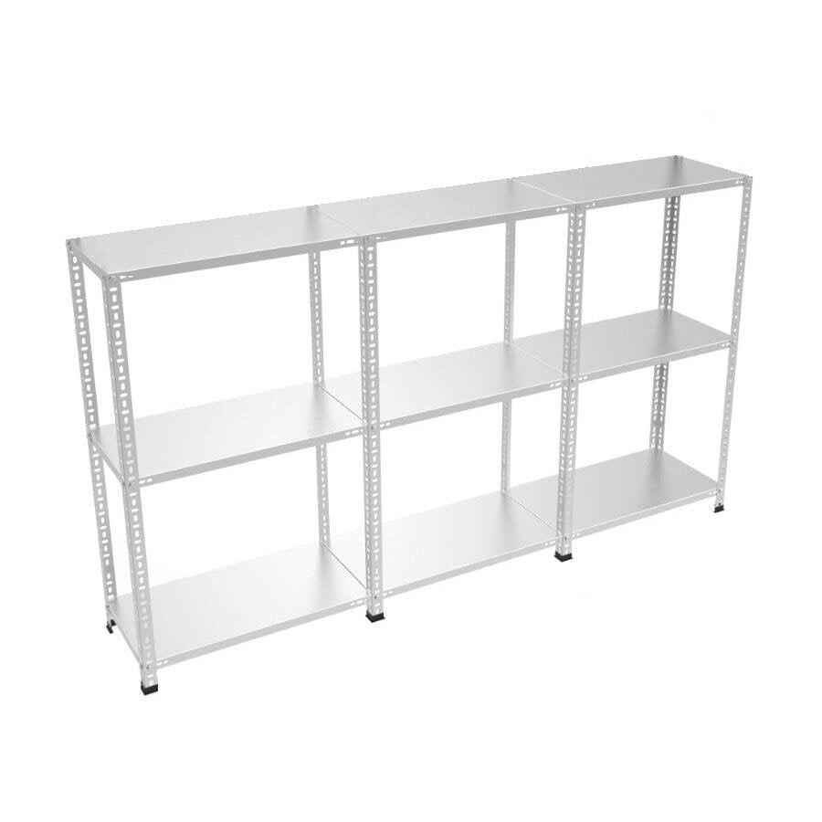 Sena Raf 3 Katlı 3'lü Bitişik Paslanmaz Krom Raf