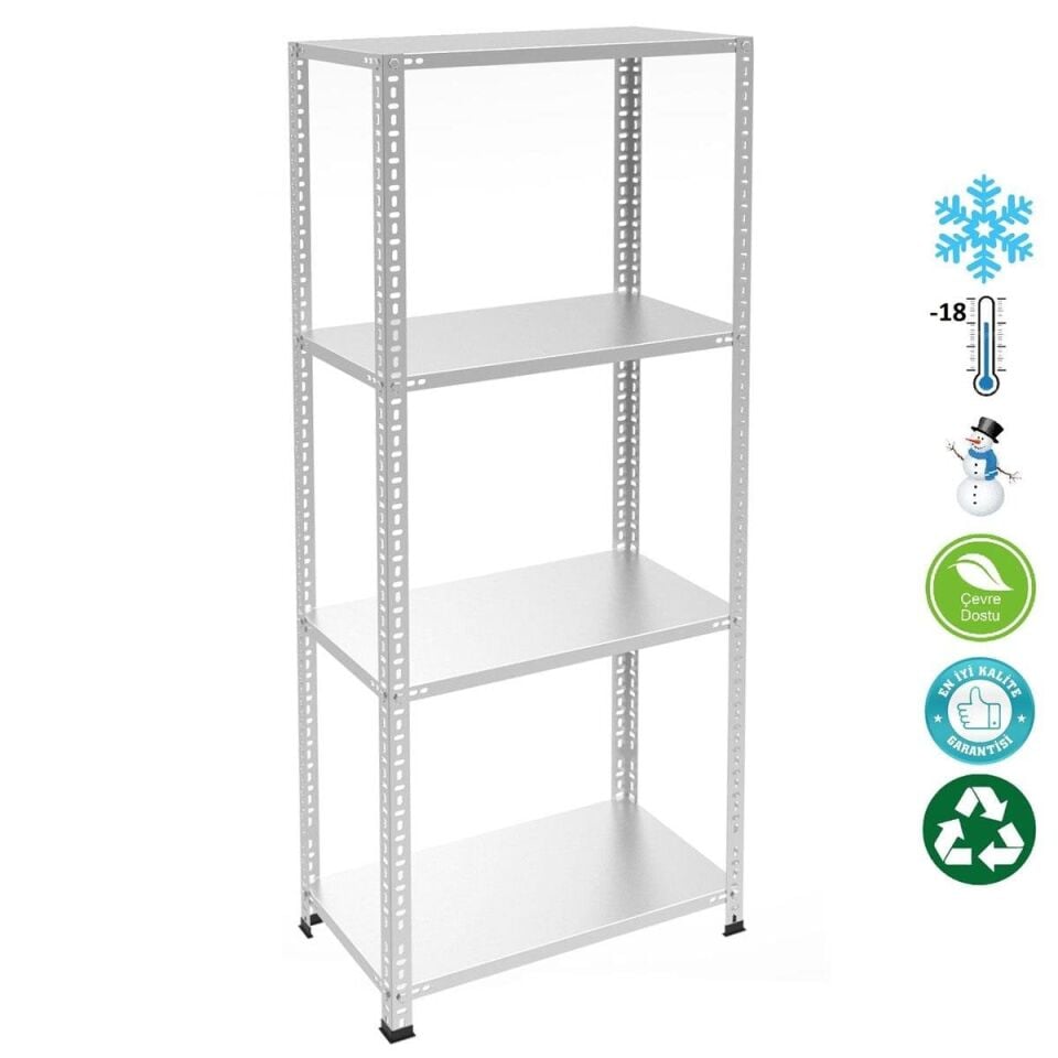 Sena raf 4 Katlı Paslanmaz Krom Raf