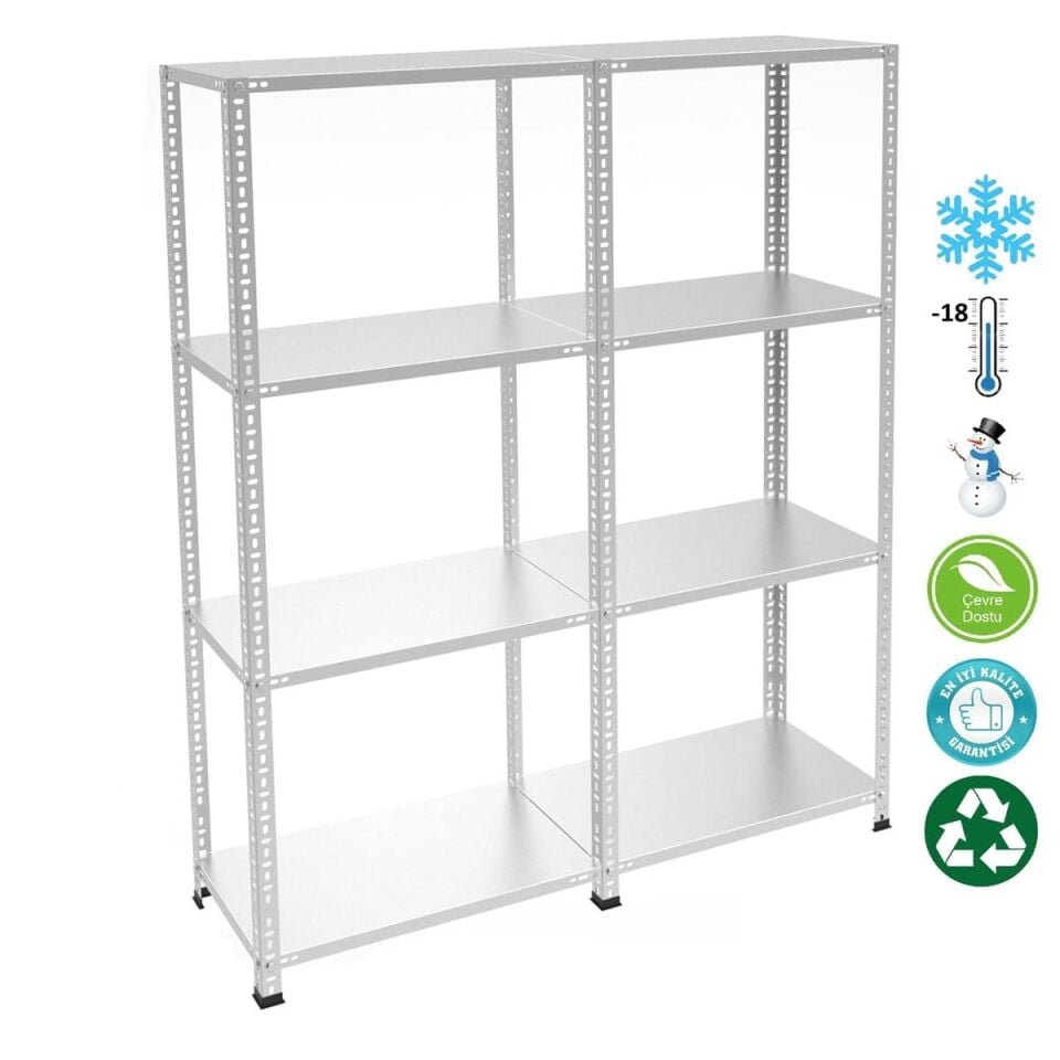 Sena Raf 4 Katlı Duble Paslanmaz Krom Raf