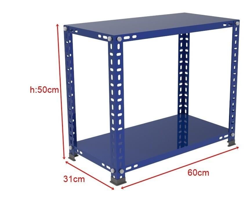 Sena Raf 2 Katlı Renkli Çelik Raf Sehpa