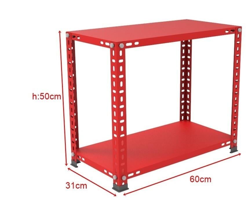 Sena Raf 2 Katlı Renkli Çelik Raf Sehpa