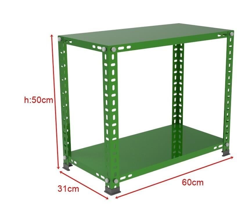 Sena Raf 2 Katlı Renkli Çelik Raf Sehpa