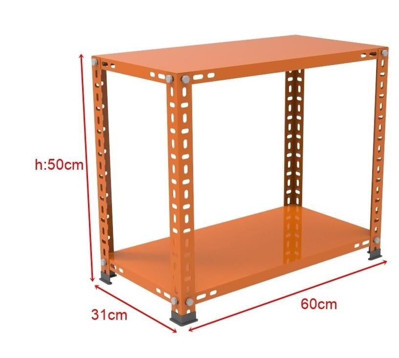 Sena Raf 2 Katlı Renkli Çelik Raf Sehpa