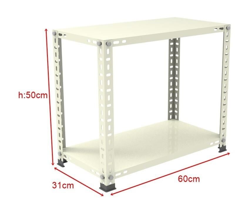 Sena Raf 2 Katlı Renkli Çelik Raf Sehpa