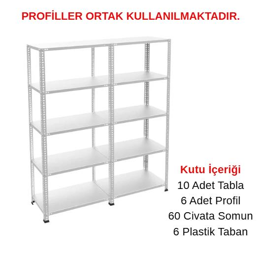 Sena Raf 5 Katlı Duble Galvaniz Çelik Raf