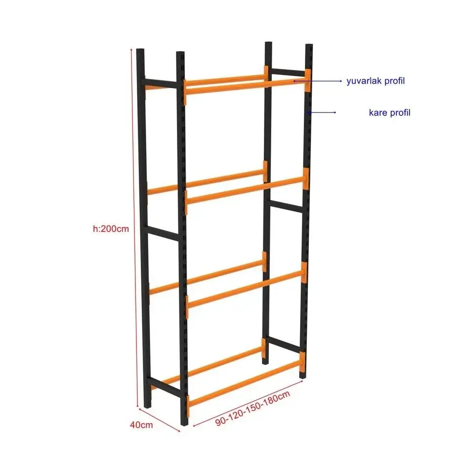 Sena Raf 4 Katlı Lastik İstifleme Rafı, Mini Rack