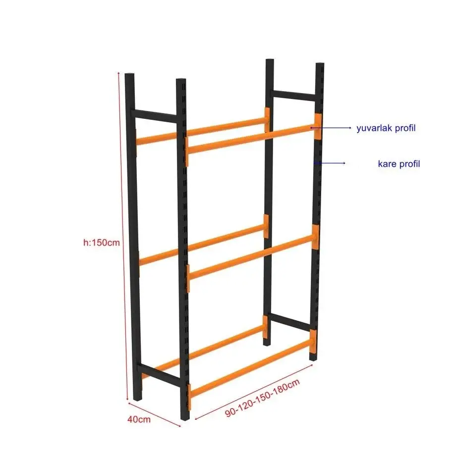 Sena Raf 3 Katlı Lastik İstifleme Rafı, Mini Rack