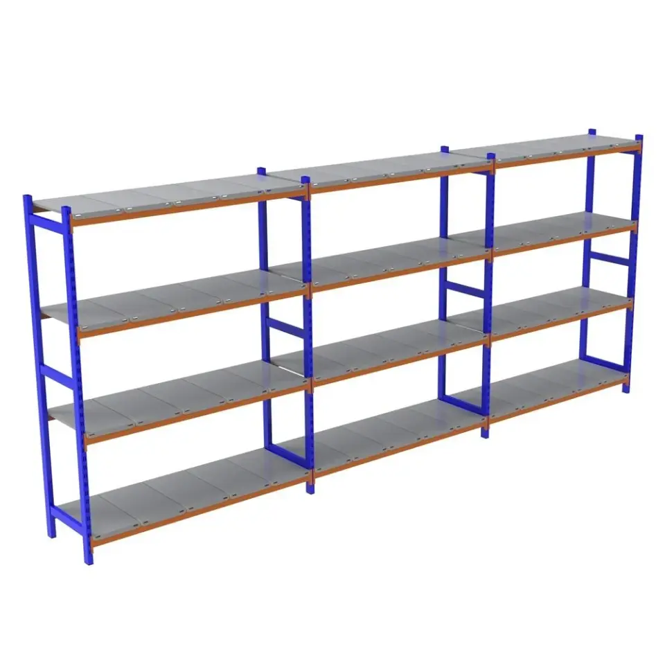 Sena Raf 4 Katlı 3'lü Depo Rafı - 300-350 Kg Taşıma Kapasiteli Hafif Rack Raf