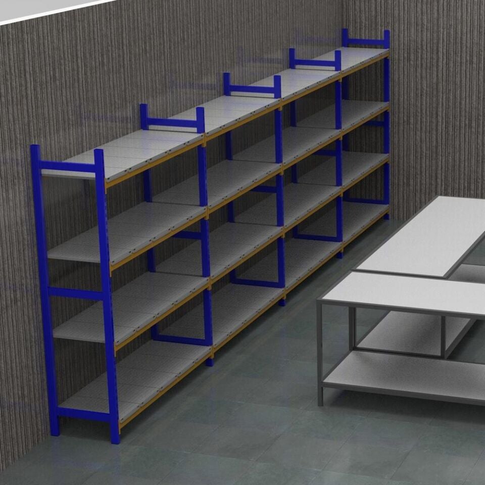 Sena Raf 4 Katlı Depo Rafı - 300-350 Kg Taşıma Kapasiteli Hafif Rack Raf