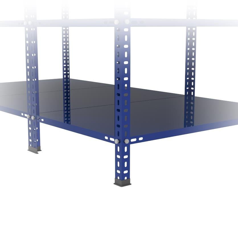 Sena Raf3 Katlı Duble Renkli Paketleme Masası 118x93 cm - 2 Raflı Tel Kafesli , Atölye, Depo, Hobi Çalışma Masası - Renk: Mavi