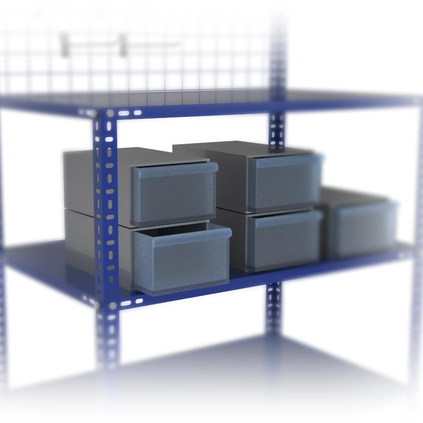 Sena Raf 3 Katlı Renkli Paketleme Masası 59x93 cm - 2 Raflı Tel Kafesli , Atölye, Depo, Hobi Çalışma Masası - Renk: Mavi