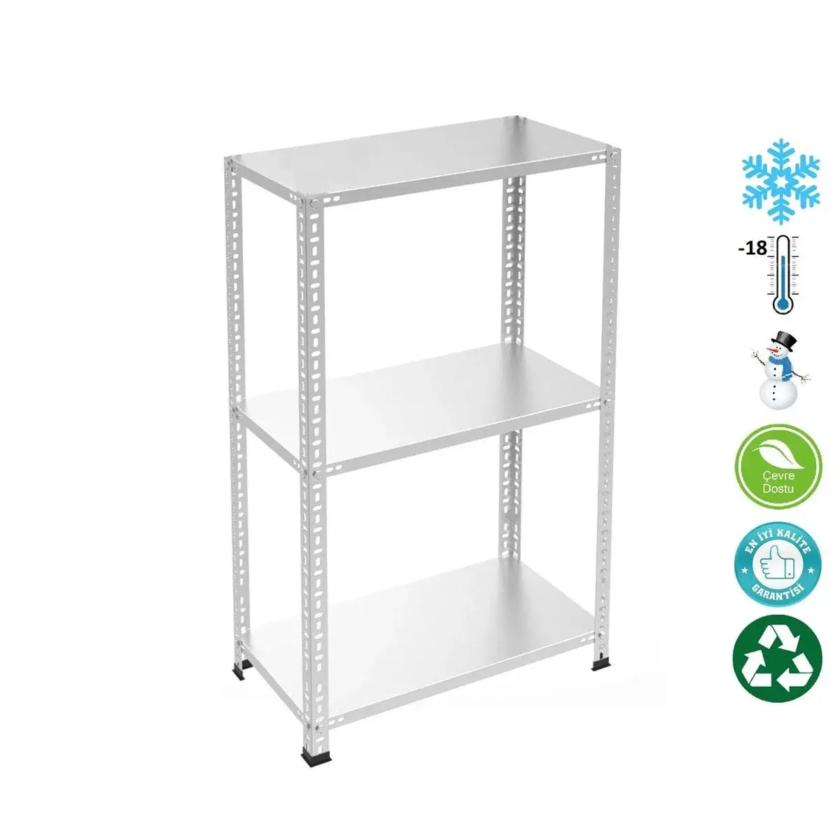 Sena Raf 3 Katlı Paslanmaz Krom Akvaryum Rafı -304 Kalite - Inox Soğuk Oda Rafı, Buzhane Rafı