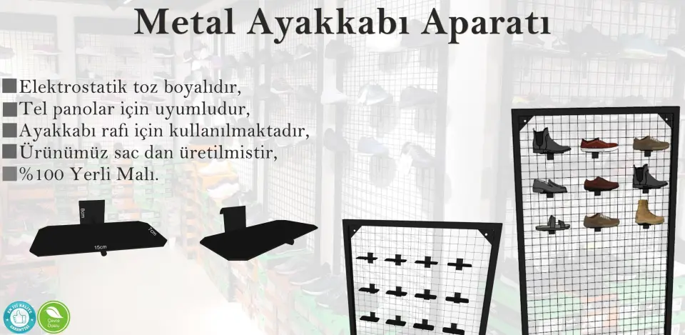 Sena Raf Tel Panoya Geçen Metal Ayakkabı Standı - Ayakkabı Askı Kancası, Ayakkabı Askı Aparatı