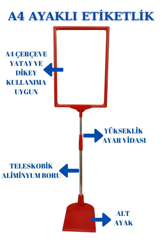 Sena Raf A4 Ördek Ayaklı Fiyat Etiketi - Sepet, Stand, Teşhir, Askılık, Çerçeveli Fiyat Etiketi