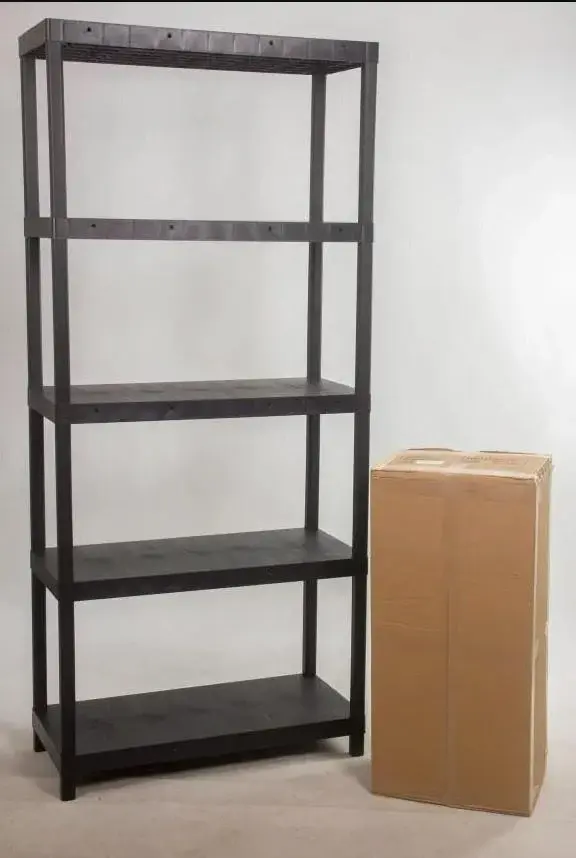 Sena Raf 5 Katlı Delikli Plastik Raf 31x93x210 Cm - Depo, Arşiv, Kiler, Dosya, Market, Bakkal Rafı