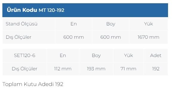Çekmeceli Döner Metal Dolap MT 120-192
