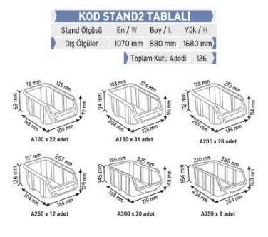 Sena Raf Metal Avadanlık Standı Stand2 Tablalı
