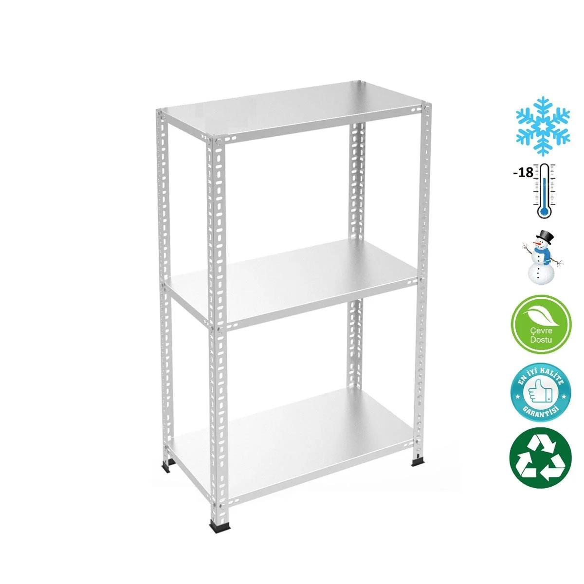 Sena Raf 3 Katlı  %100 Paslanmaz Garantili Krom Raf-inox Raf