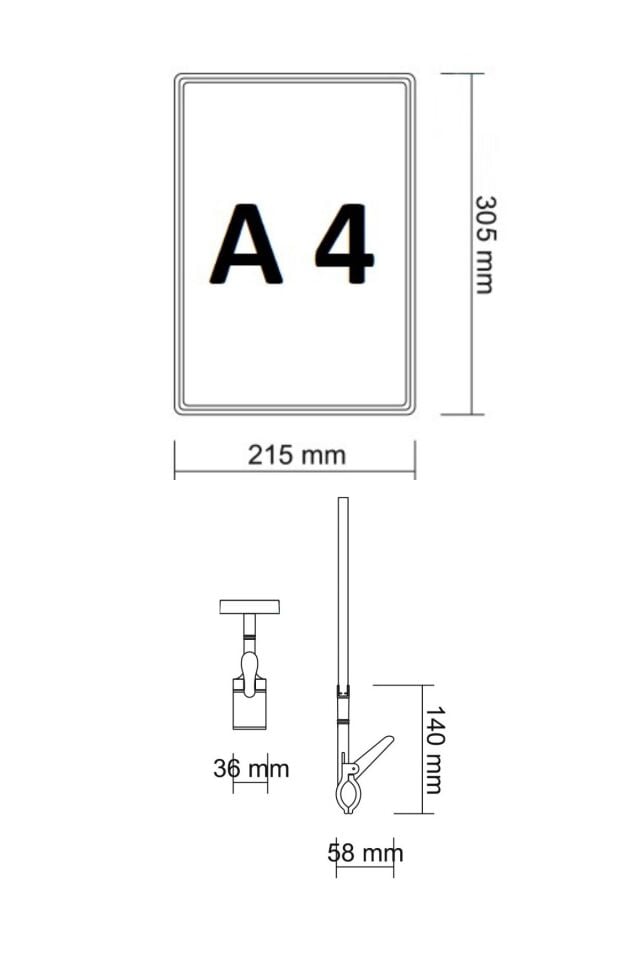 Sena Raf A4 Mandallı Fiyat Etiketi