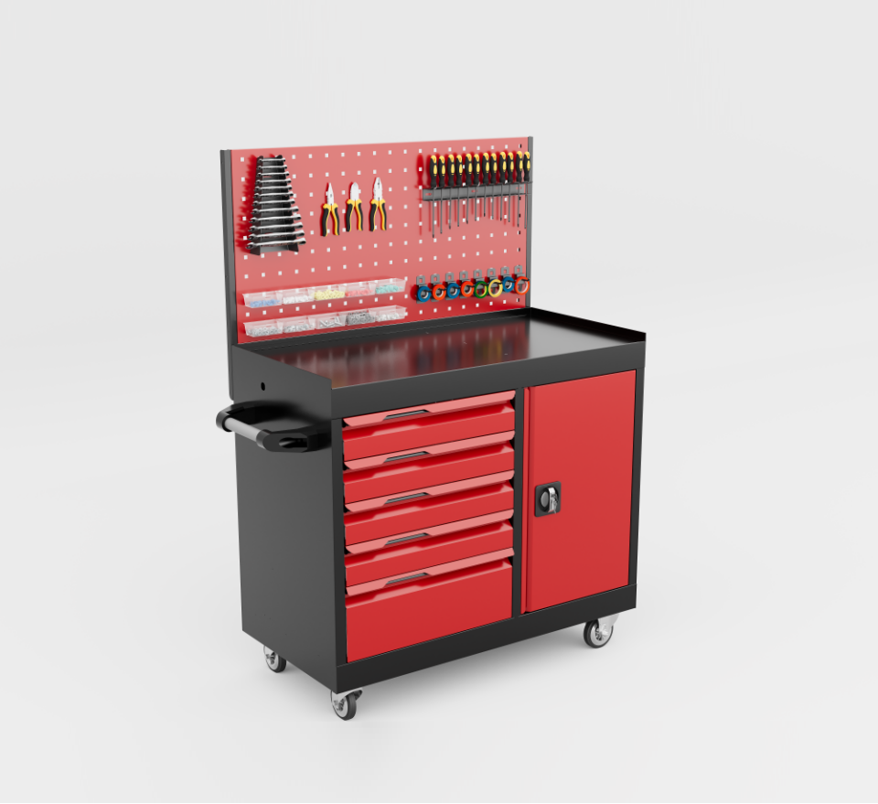 Sena Raf 5 Çekmeceli Dolaplı + Panolu Taşıma Arabası