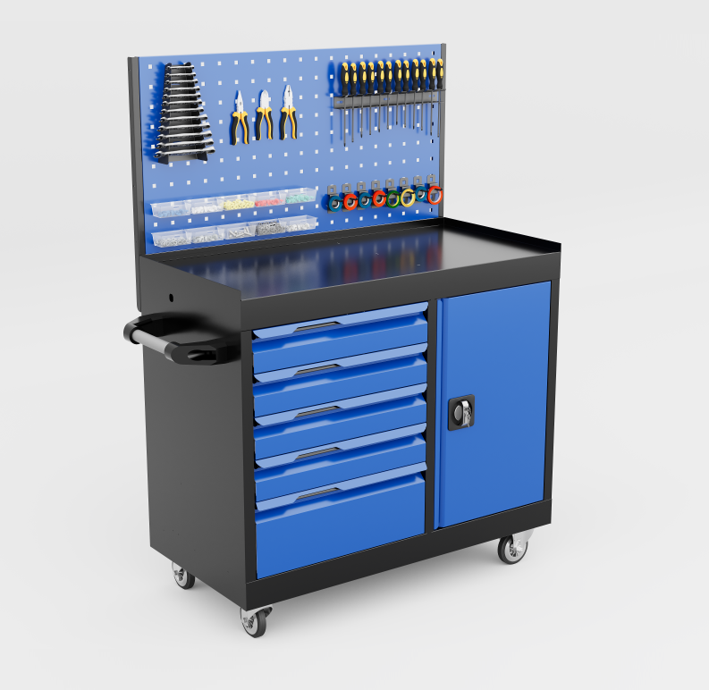 Sena Raf 5 Çekmeceli Dolaplı + Panolu Taşıma Arabası