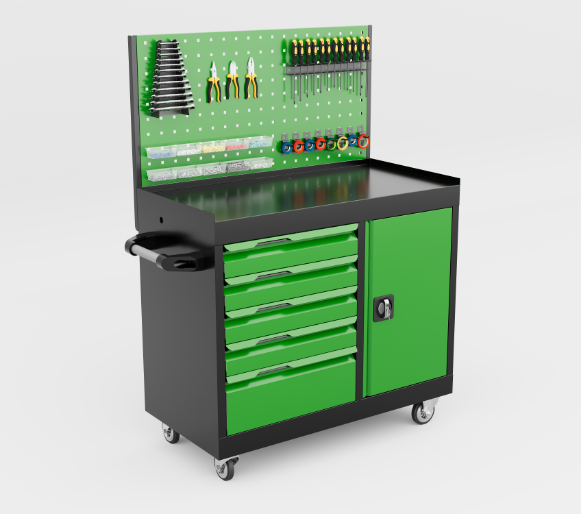 Sena Raf 5 Çekmeceli Dolaplı + Panolu Taşıma Arabası